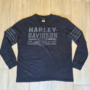 Harley-Davidson Wetzlar Germany Skull Graphic Long Sleeve Shirt Men’s XL Black